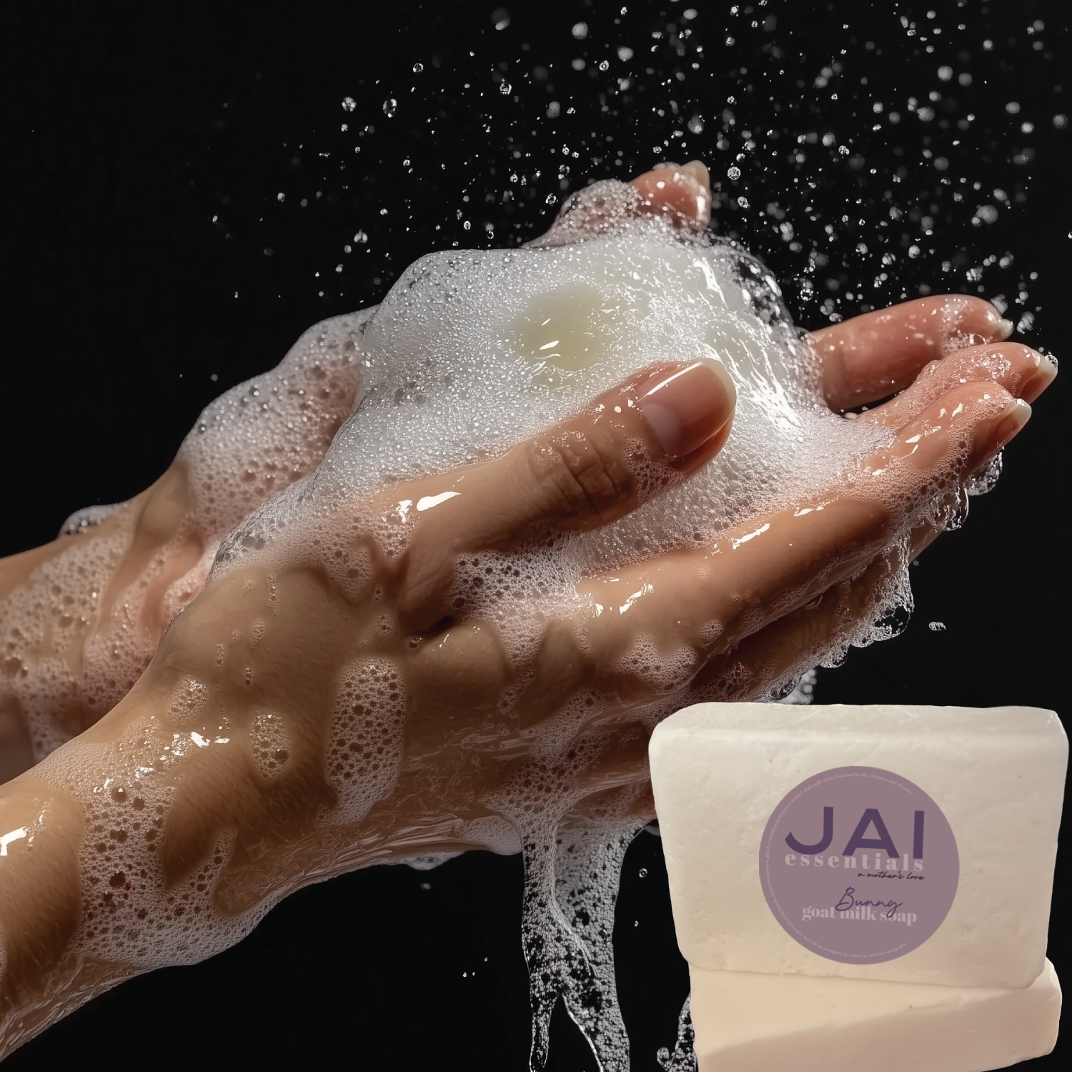 Goat's Milk Handmade soap lathering in hands